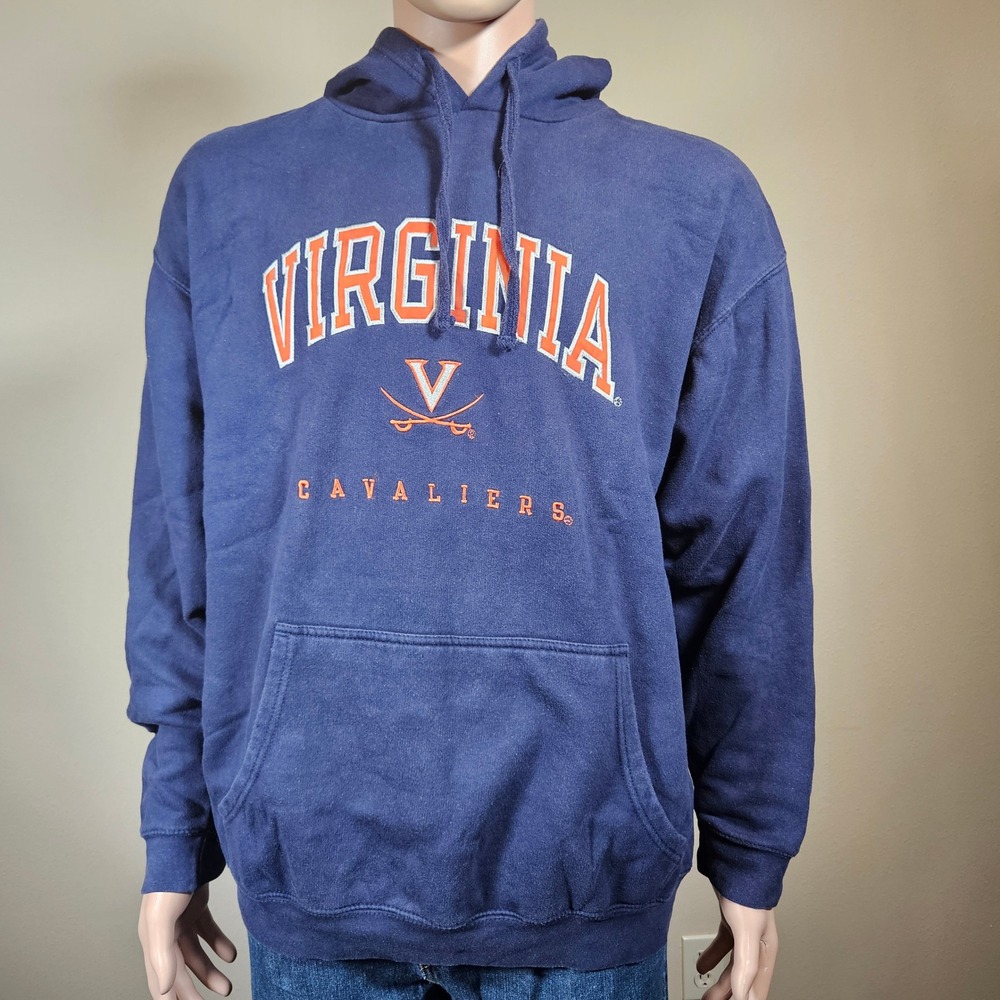 NCAA Virginia Cavaliers Hoodie Mens XL Navy Blue Embroidered V-Sabre KA Inc.